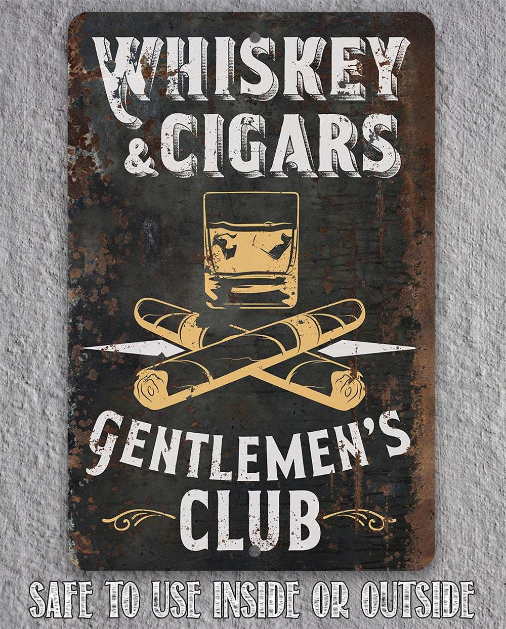 Whiskey & Cigars - Metal Sign