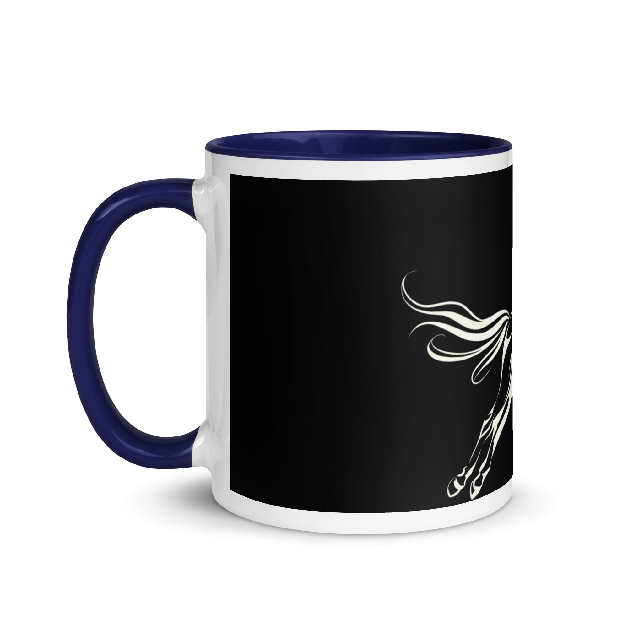 Galloping Grace Coffee Mugs Black & White Horse Art Mug Design By HadiArts-8