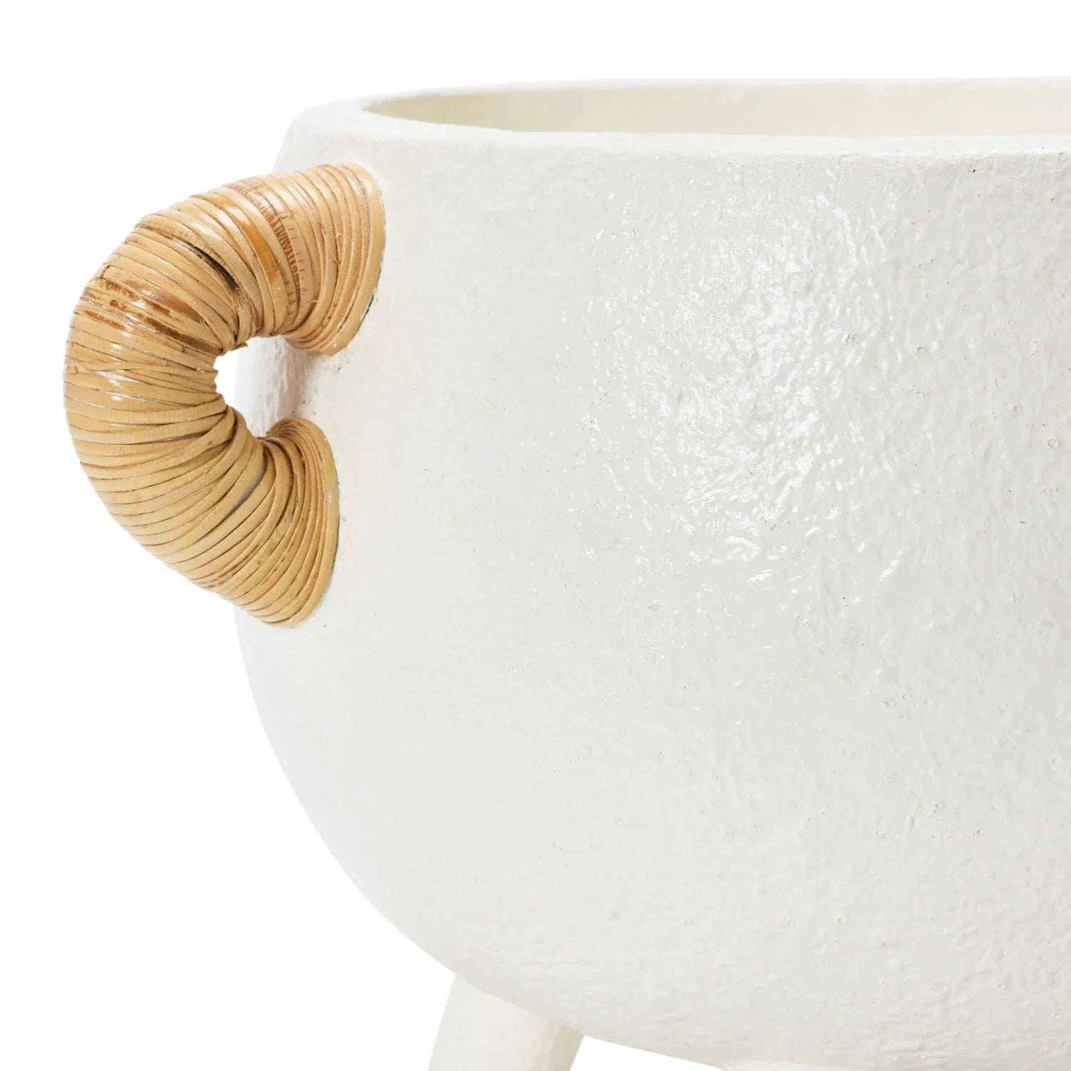 Wren Terracotta Planter with Rattan Handles