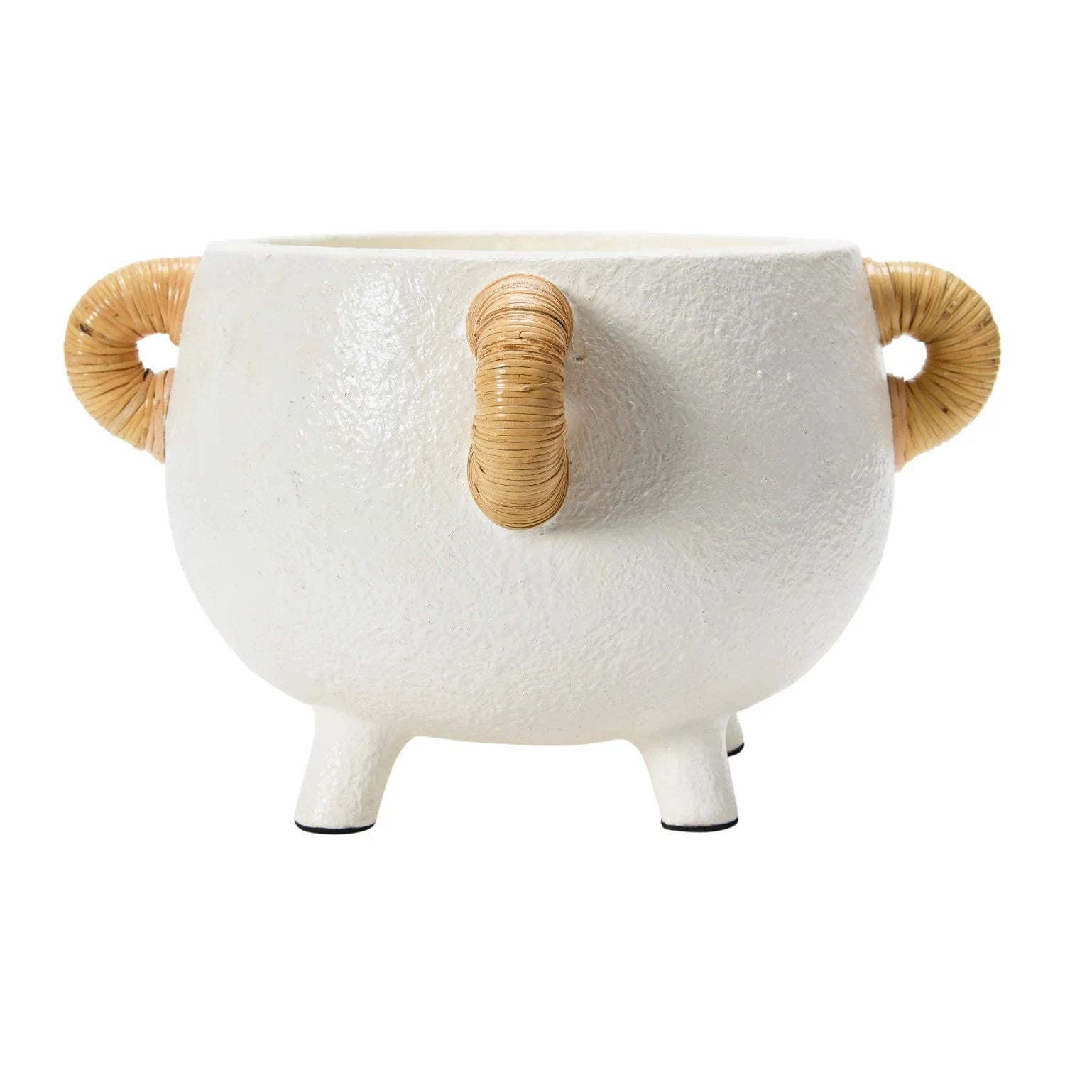 Wren Terracotta Planter with Rattan Handles