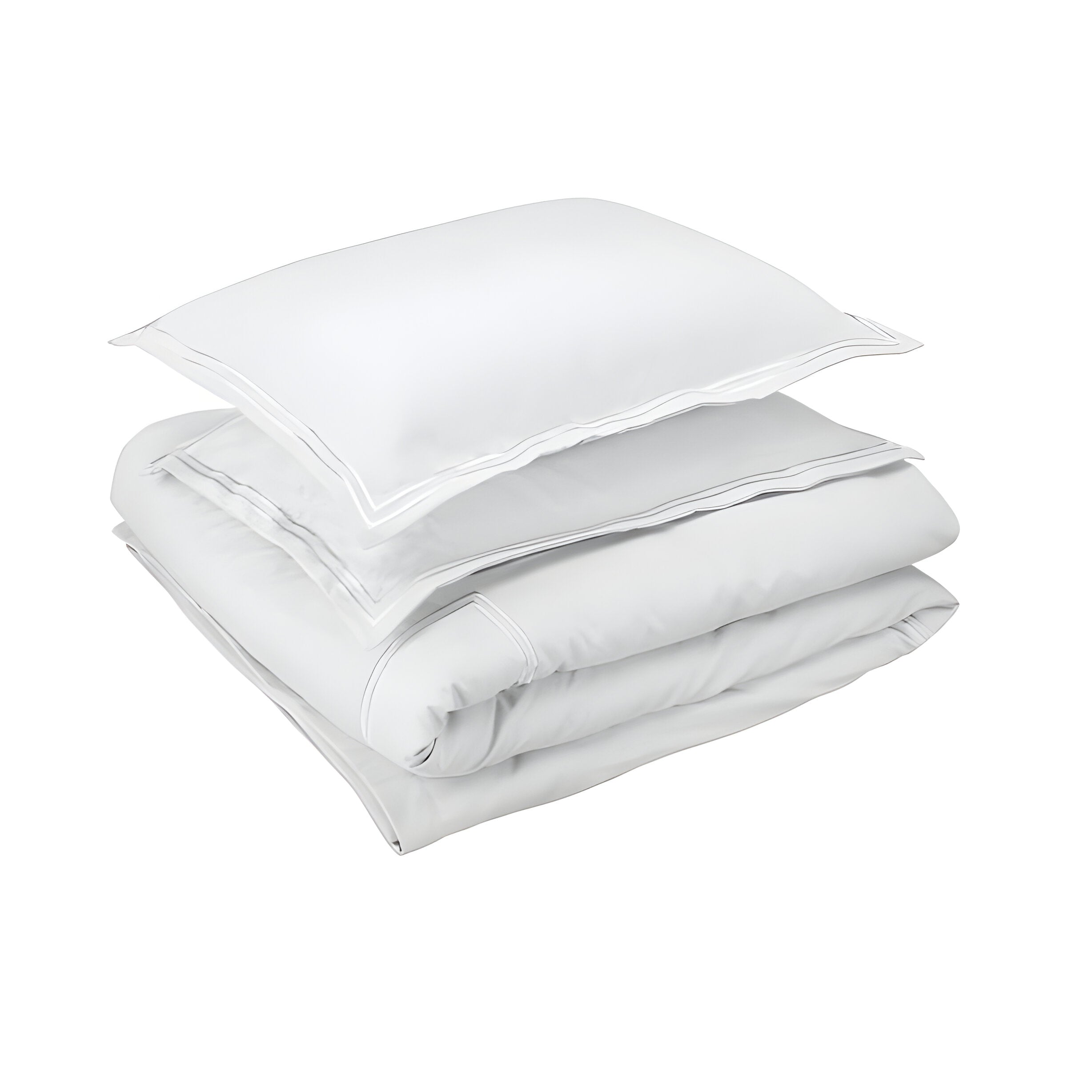400TC Cotton Luxurious Double Embroidery Sateen Solid Duvet Cover Set