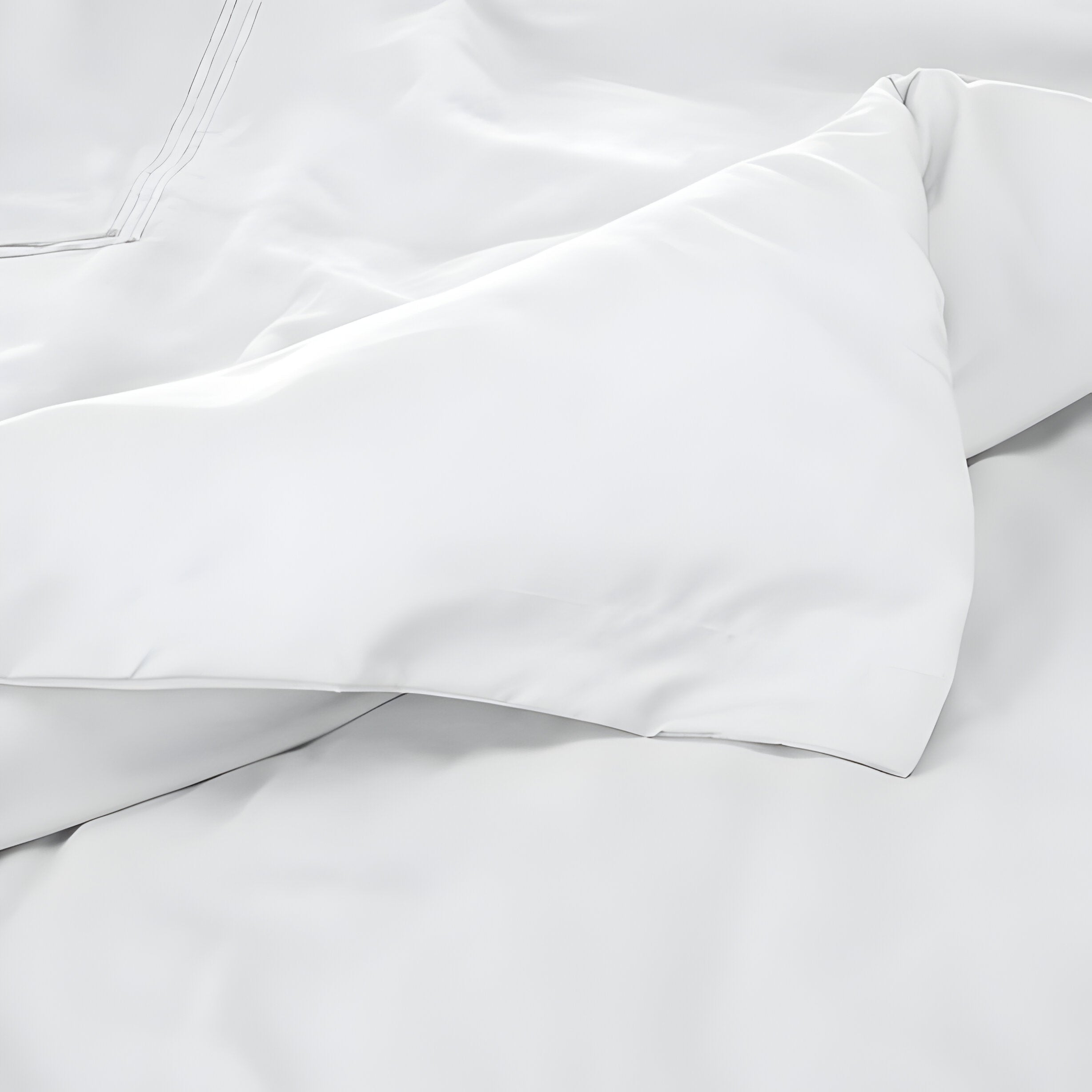 400TC Cotton Luxurious Double Embroidery Sateen Solid Duvet Cover Set