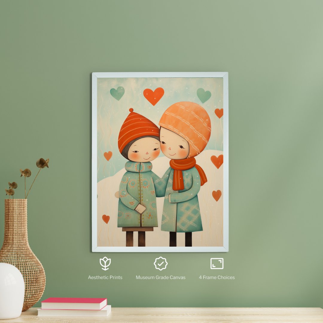 Winter Abstract: Artisan Wall Decor featuring Boy and Girl - Unique Home Ambiance Elegance and Charm-3