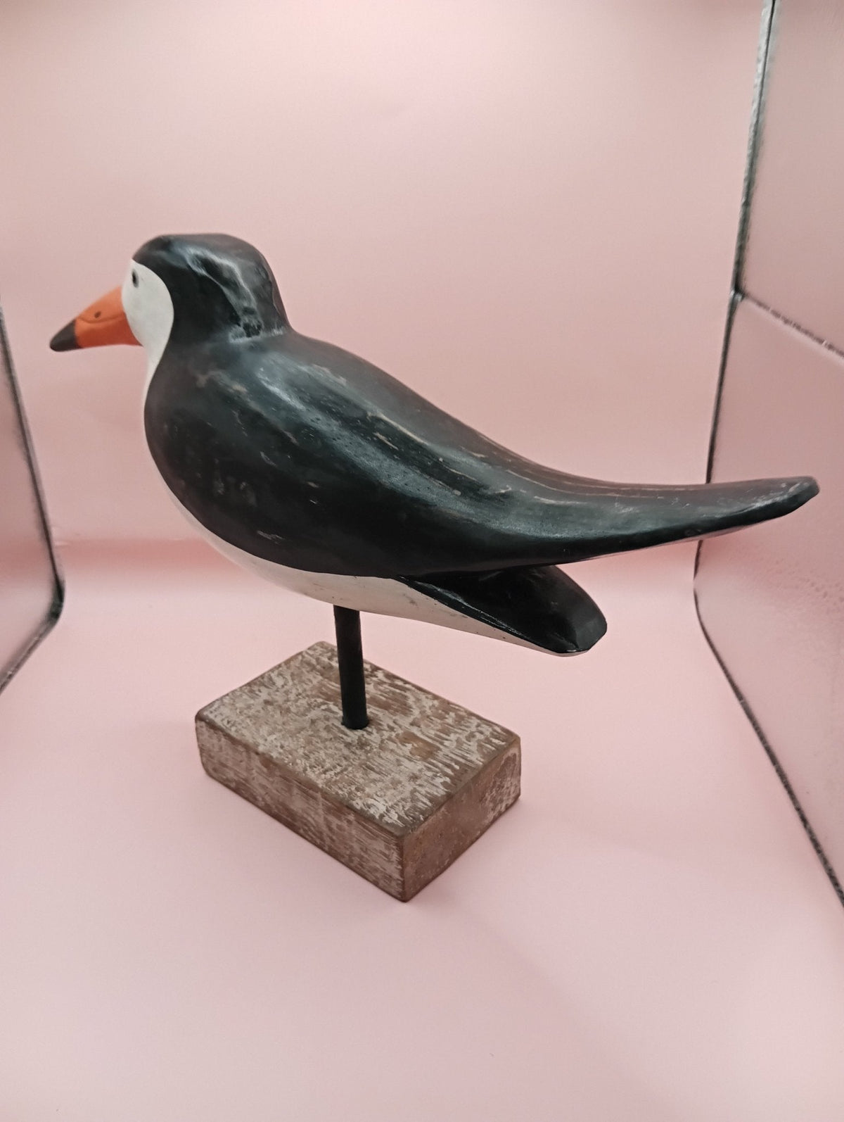 Wood Skimmer Bird Sculpture – Coastal Decor Accent