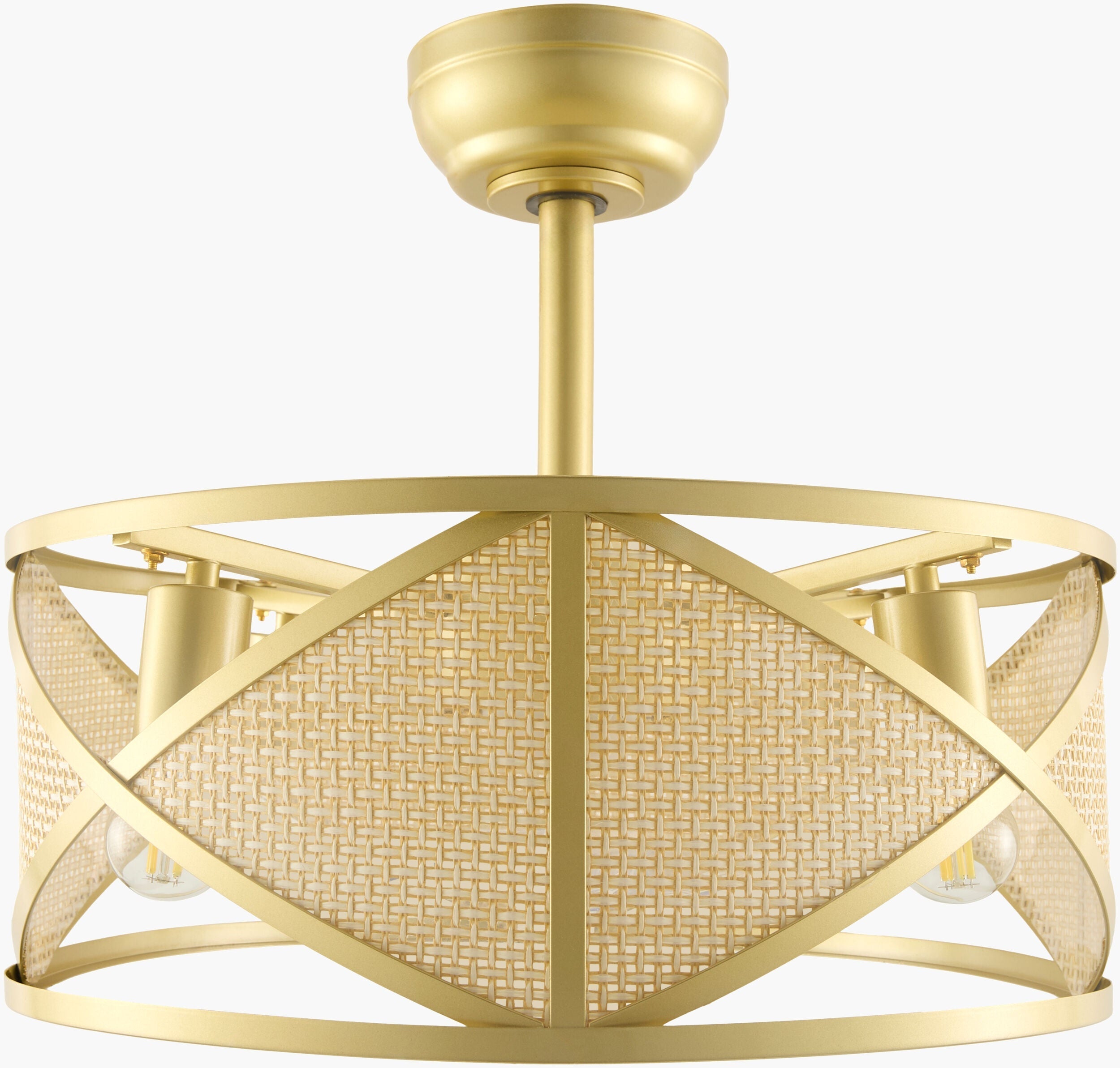 Tan Coastal Chandelier with rattan details for dining or living rooms-0