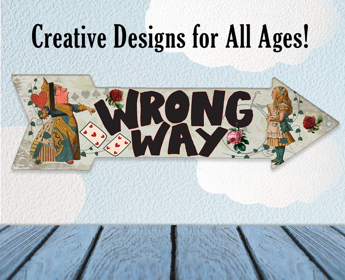 Wrong Way - Directional Arrow - Metal Sign