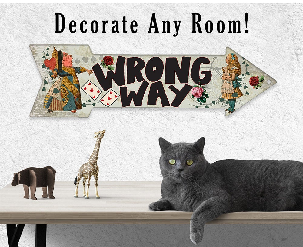 Wrong Way - Directional Arrow - Metal Sign