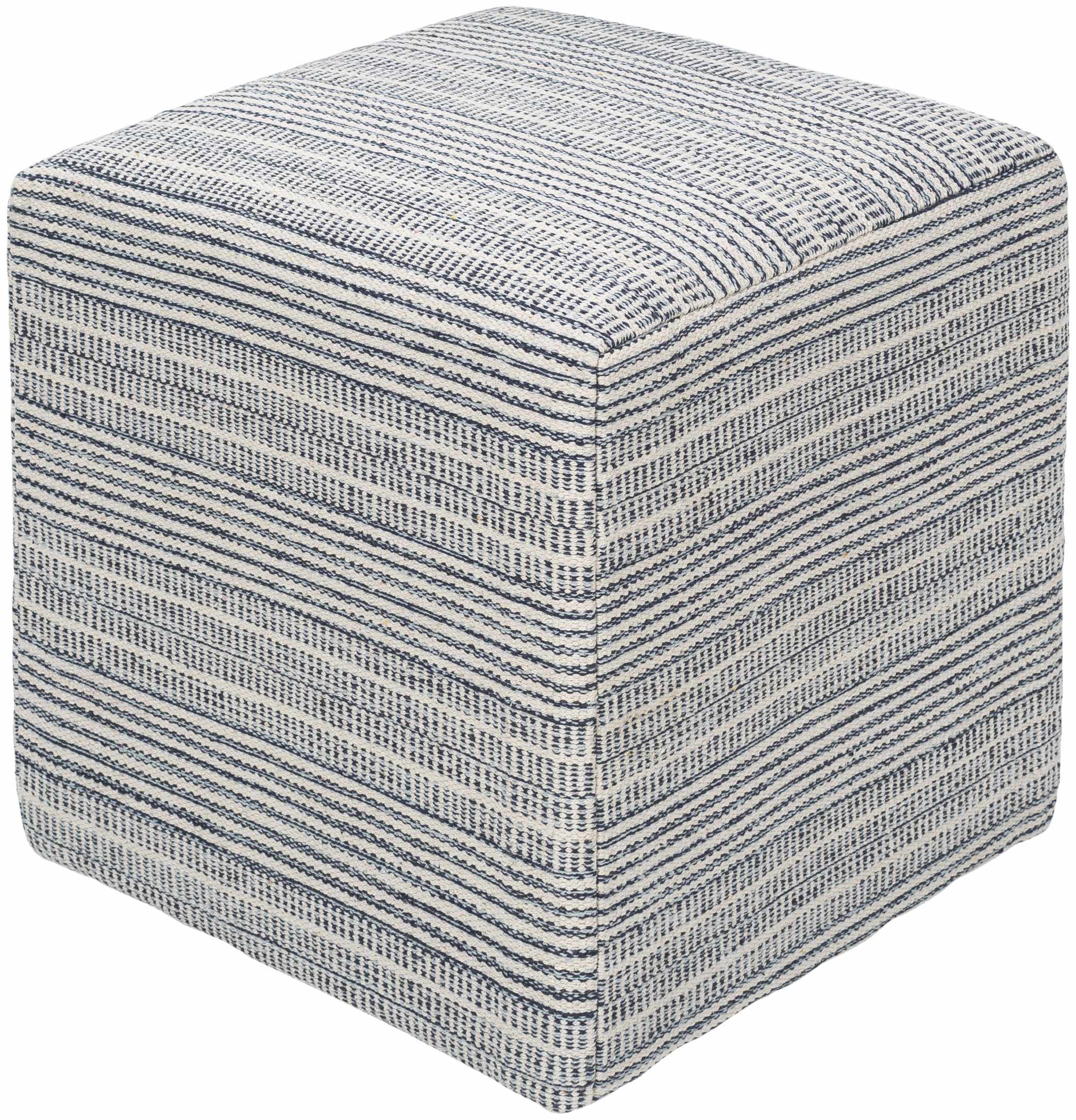 Waterfall Woven Cotton Pouf-3