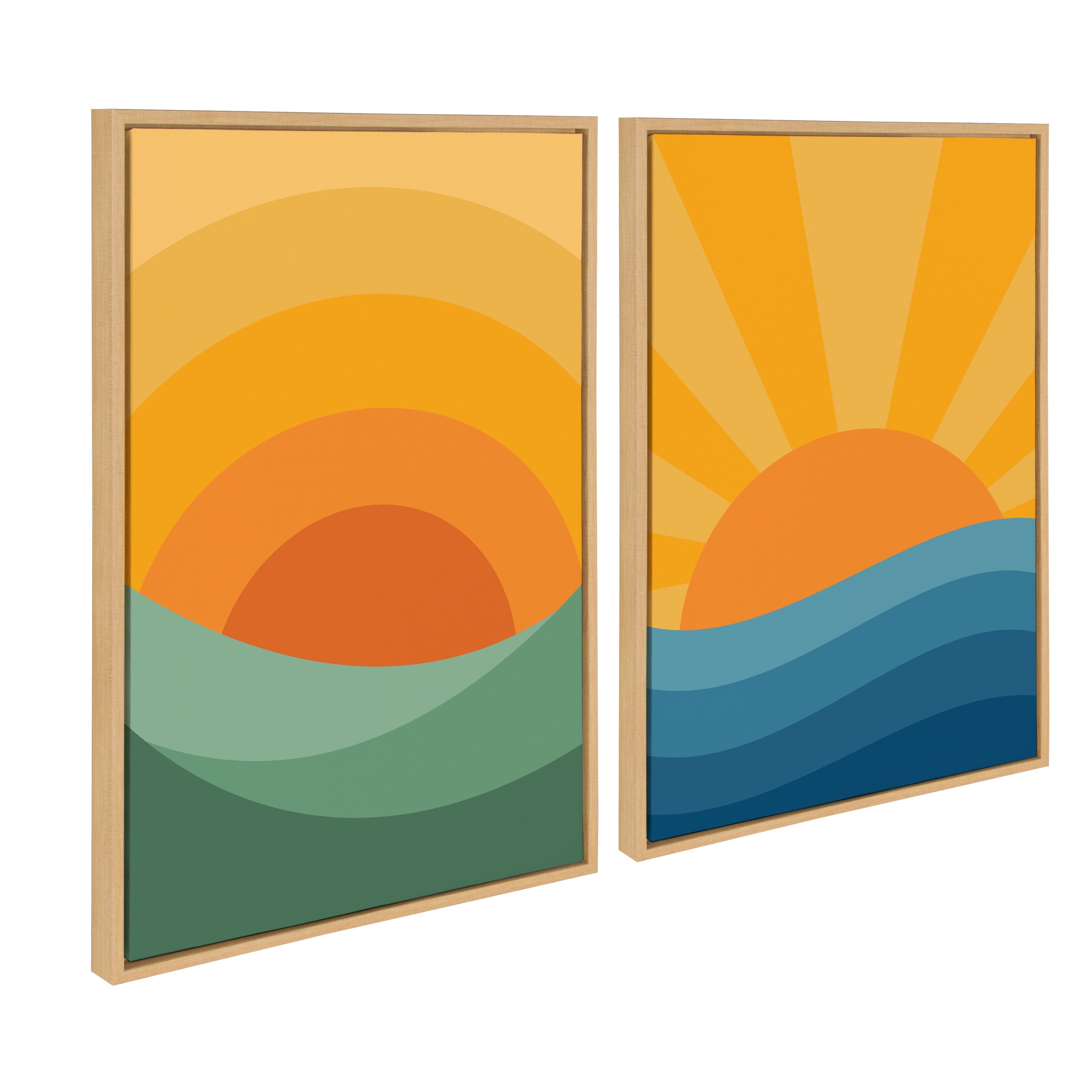 Sylvie Sunshine 1 and 2 Framed Canvas Art Set by Carrie Cantwell