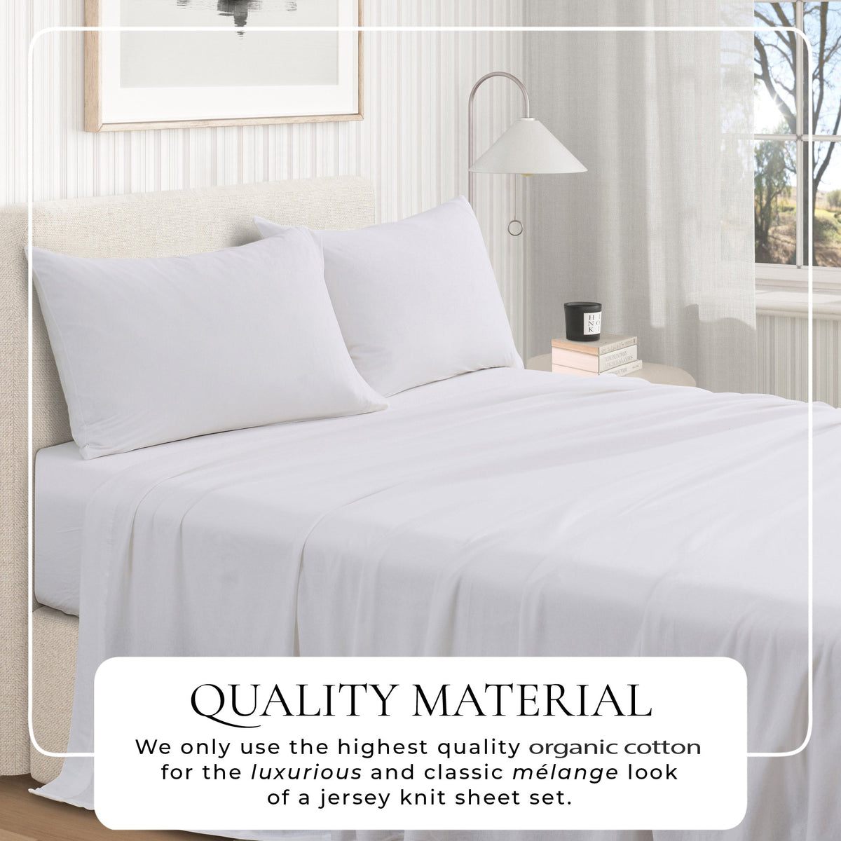 100% Organic Cotton Jersey Knit Sheets
