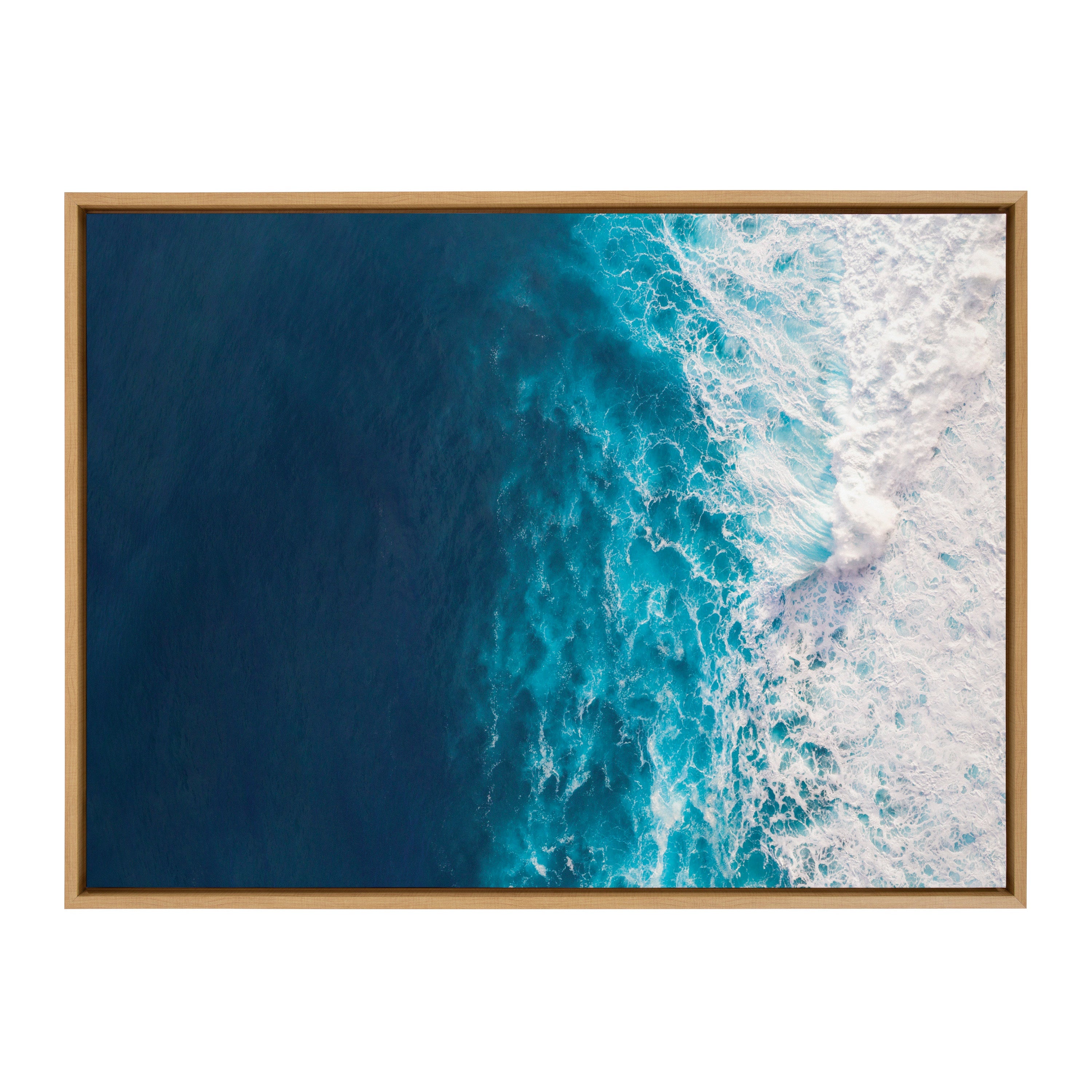Sylvie Seascape of Splashing Waves Framed Canvas by The Creative Bunch Studio