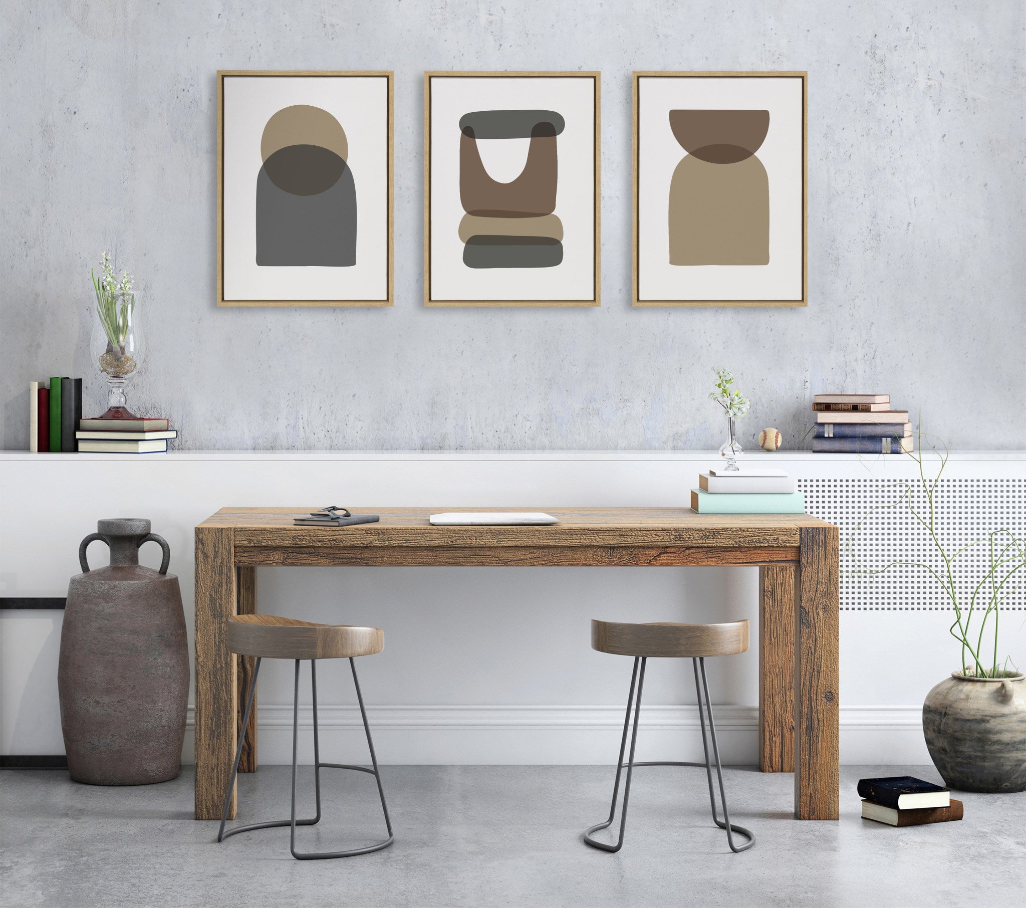 Sylvie Arch Sunrise Moon Abstract Framed Canvas Set by The Creative Bunch Studio