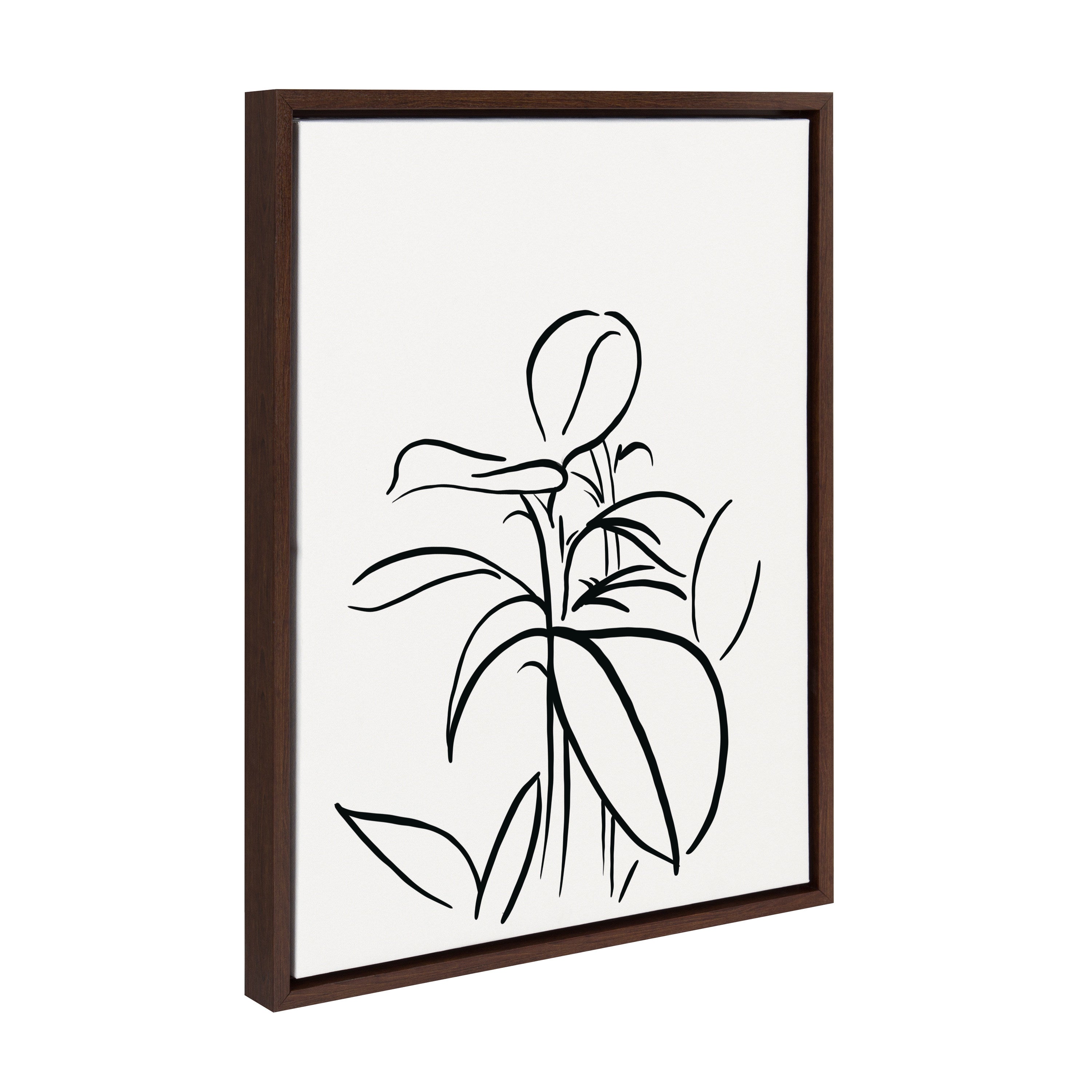 Sylvie Botanical Sketch Print No 1 Framed Canvas by The Creative Bunch Studio