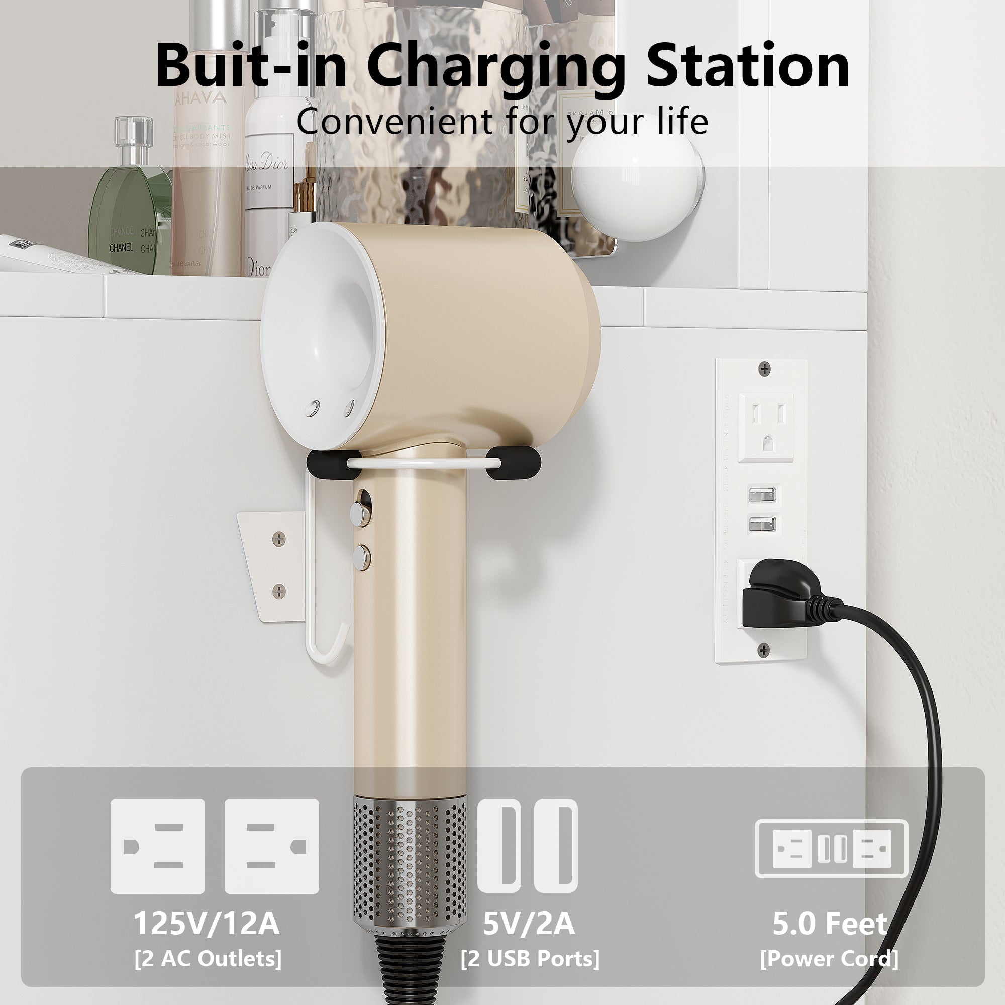 Vektaya US-VD007 Bedroom Makeup Vanity desk with LED Mirror, 9 Drawers