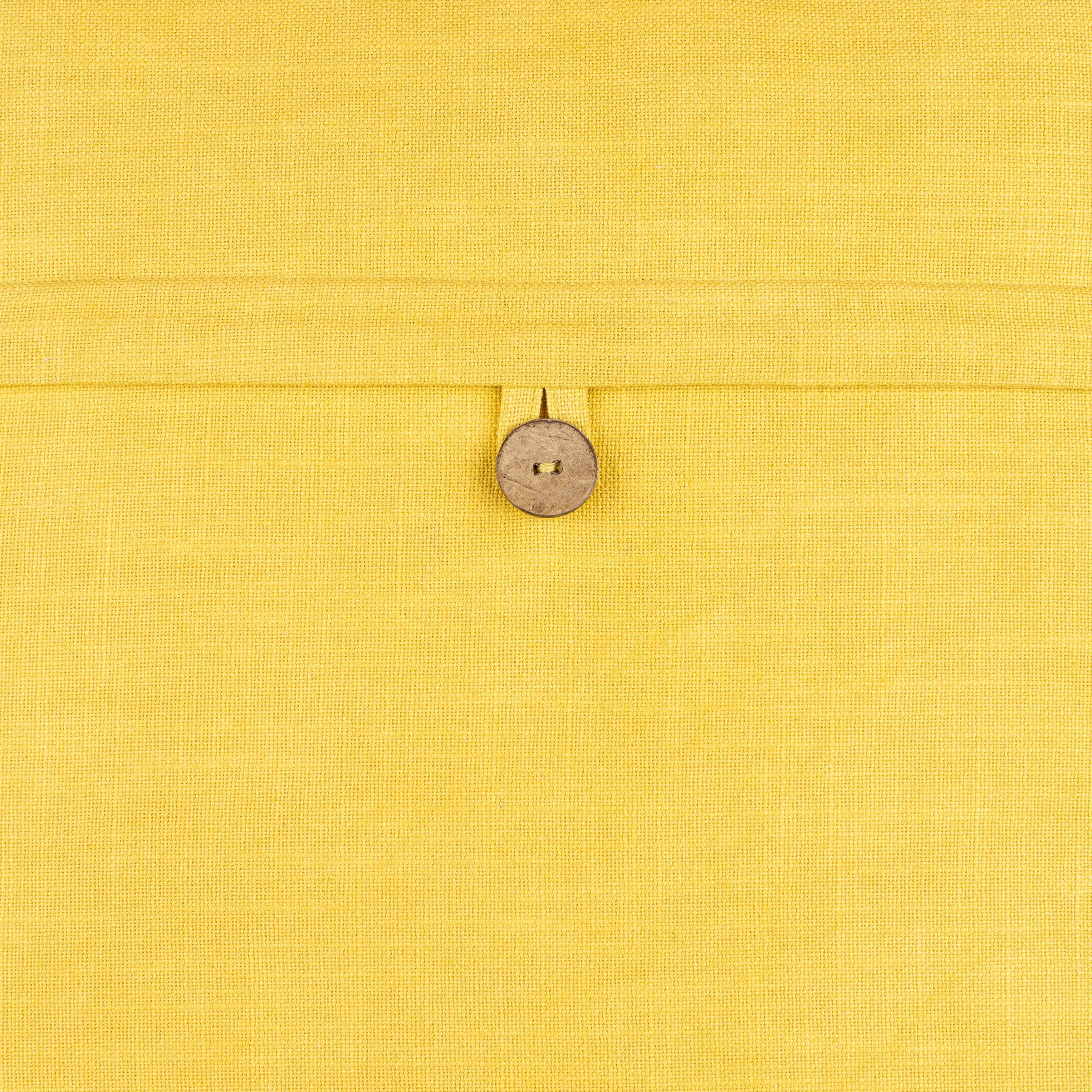 Yedisu Mustard Yellow Button Throw Pillow - Clearance-4