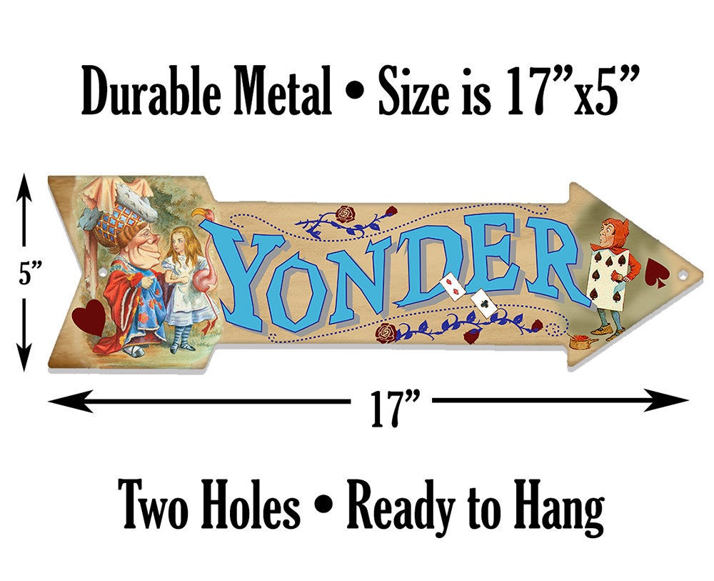 Yonder - Directional Arrow - Metal Sign