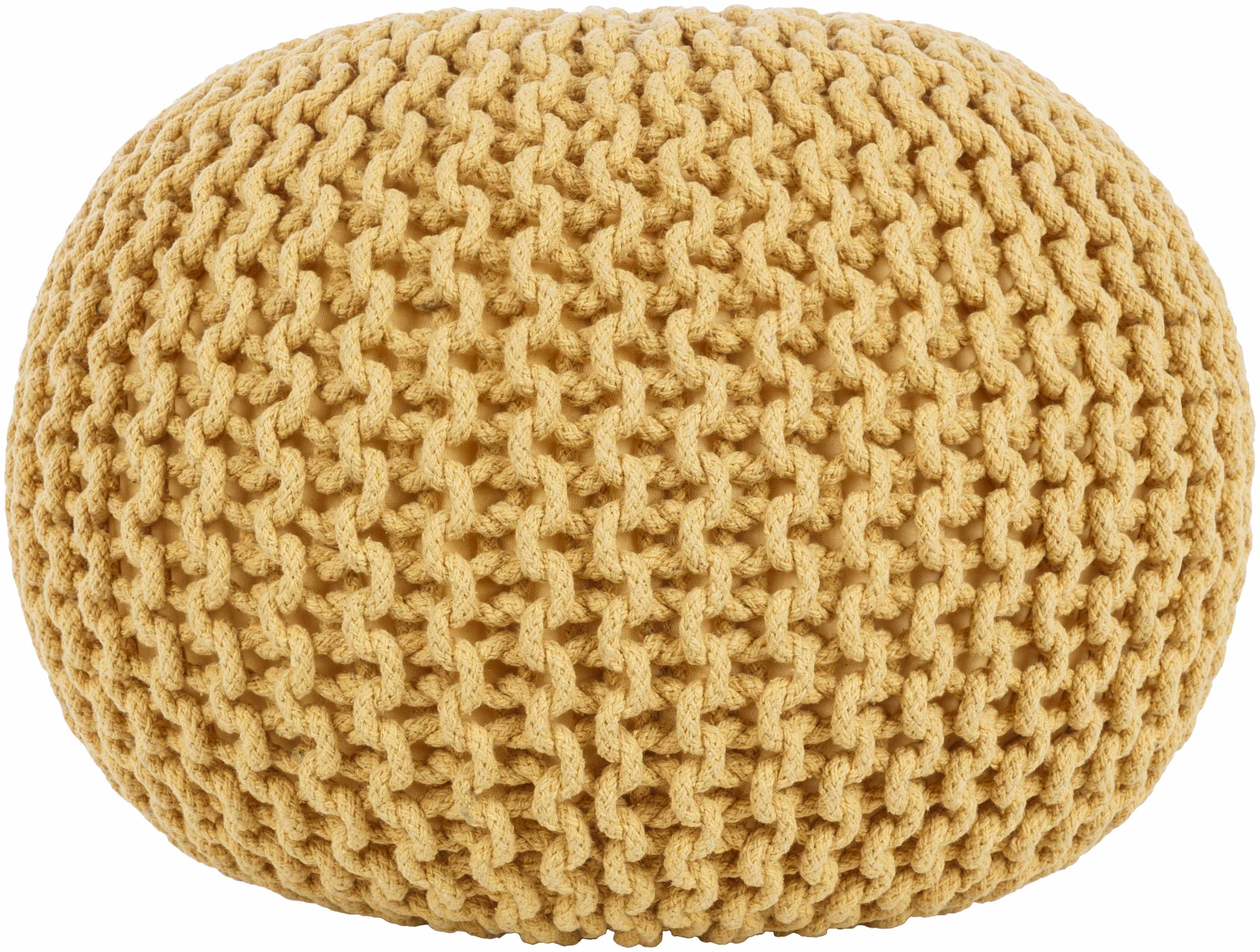 Yablanitsa Orange Knitted Pouf-2