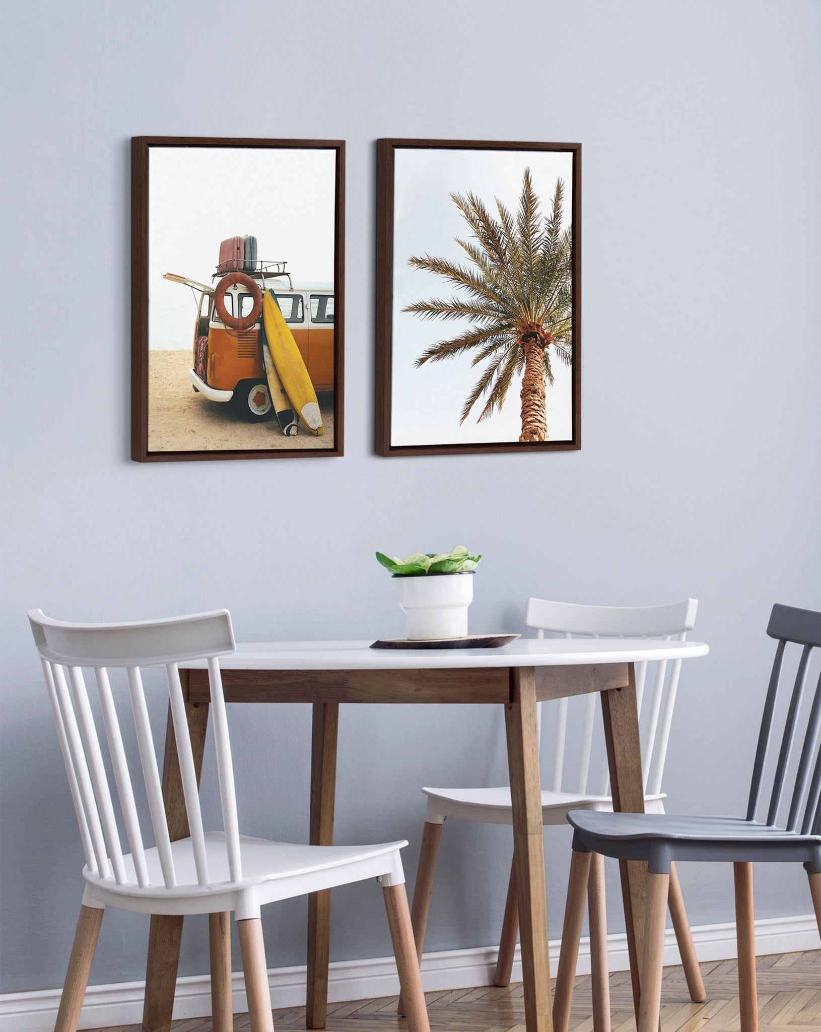 Sylvie Surfboard Paradise Framed Canvas Set by The Creative Bunch Studio