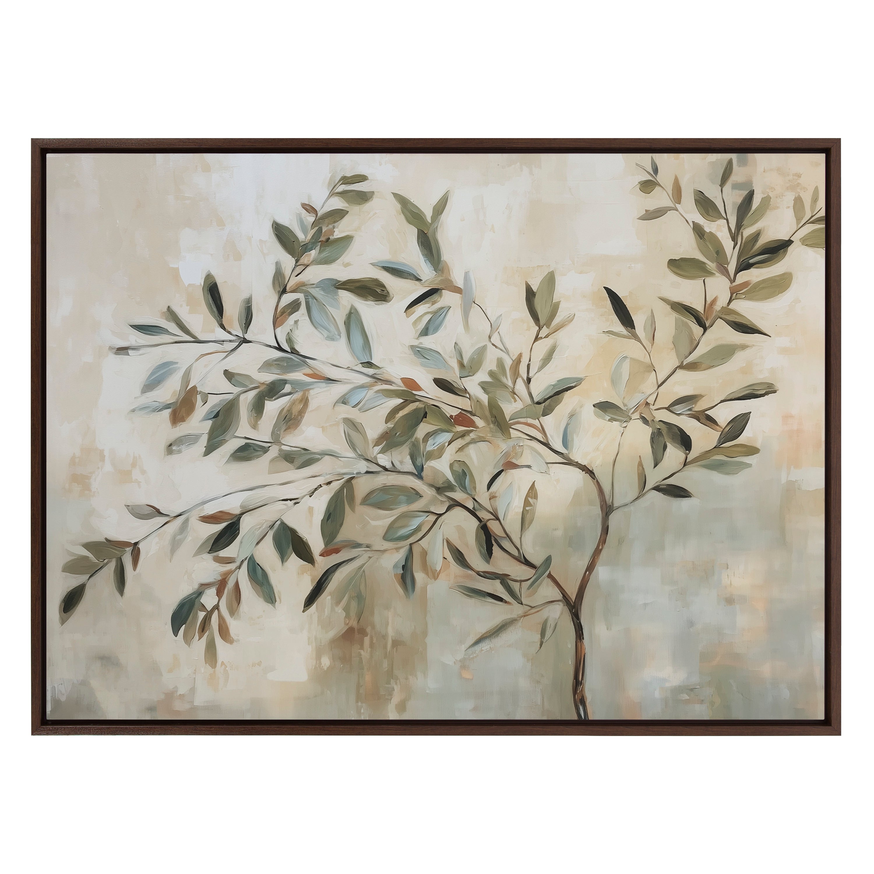 Sylvie Olive Tree Abstract Framed Canvas by The Creative Bunch Studio