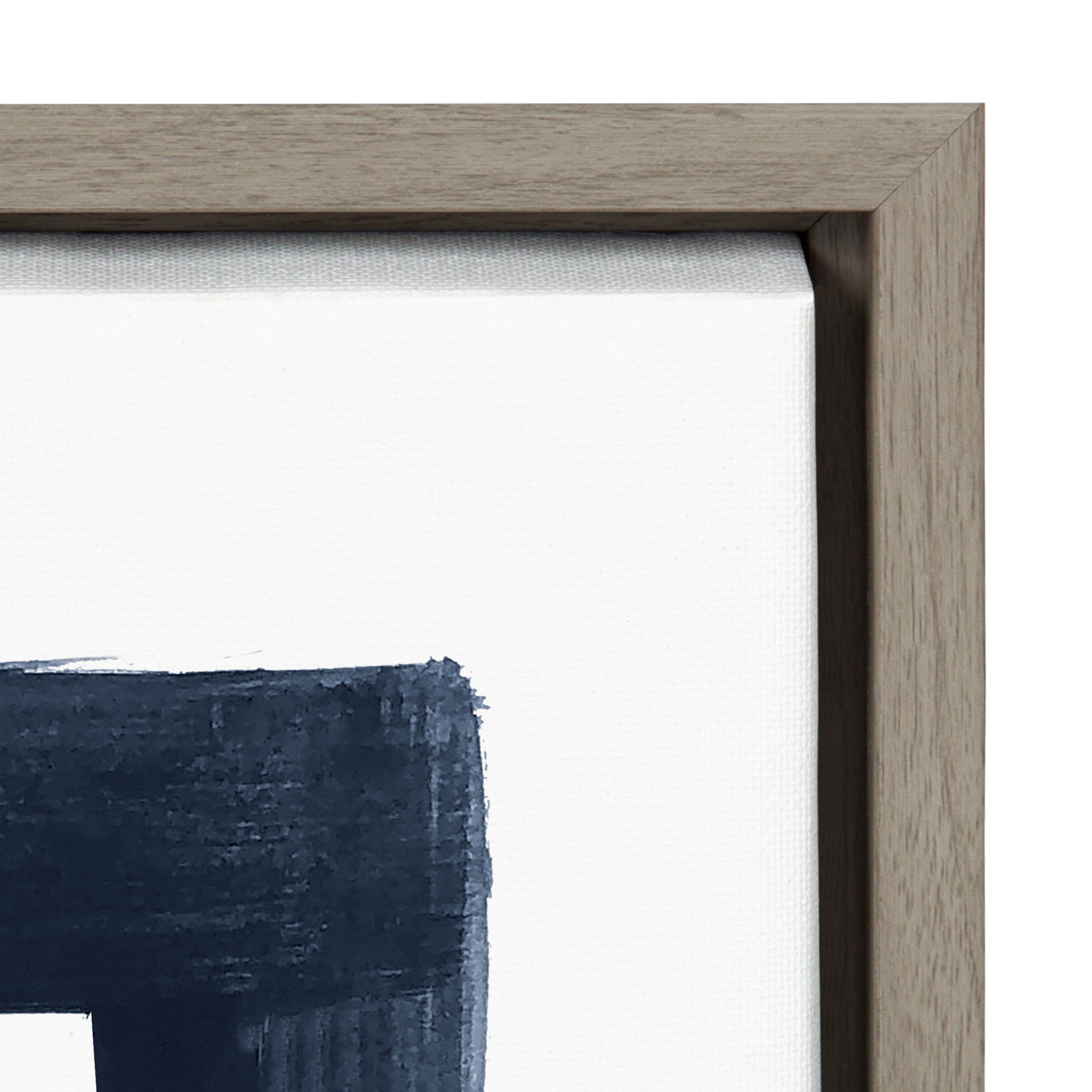 Sylvie MCM Abstract Rainbow Indigo Framed Canvas by The Creative Bunch Studio