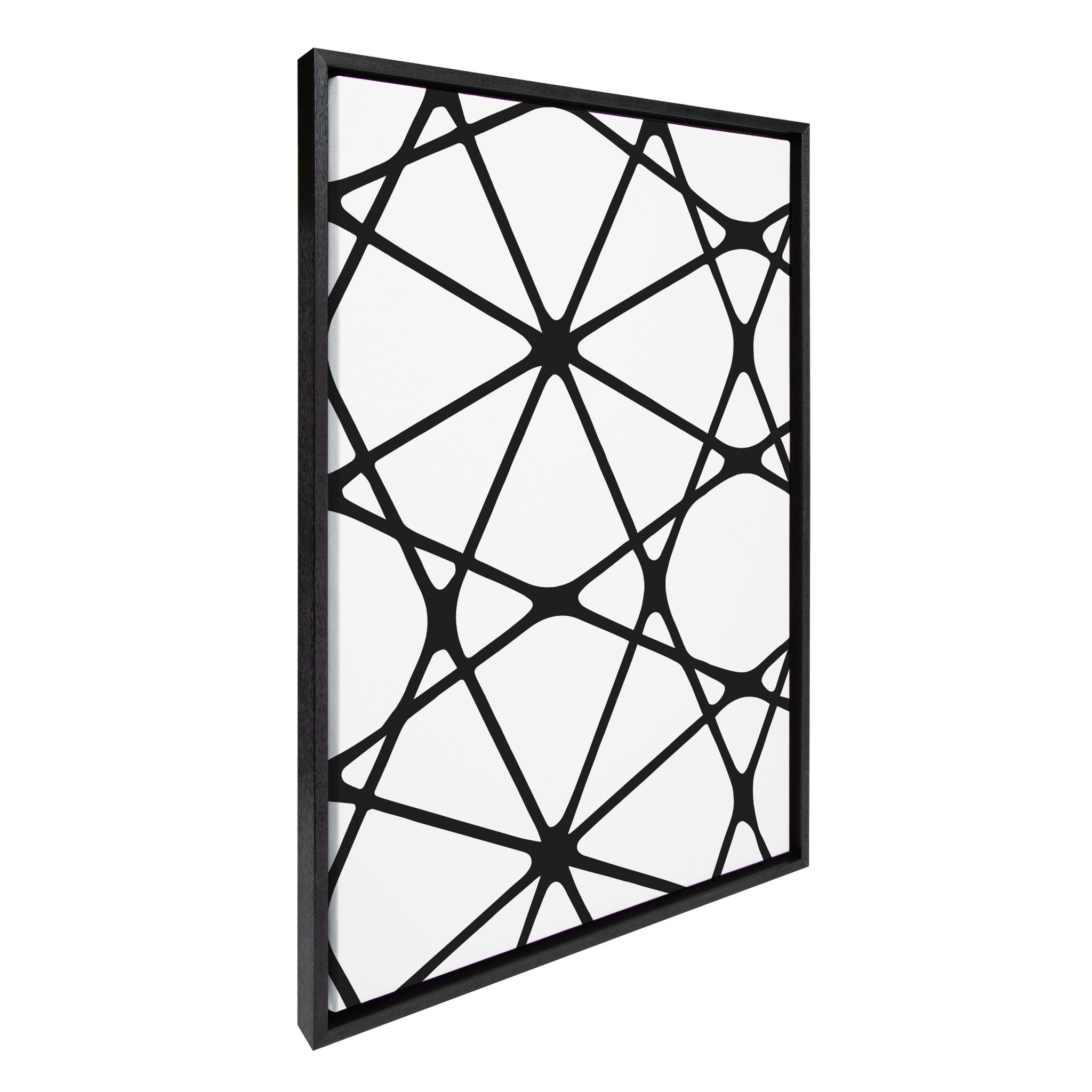 Sylvie Elevated Modern Black and White Minimalist Pattern No 1, 2 and 3 Framed Canvas by The Creative Bunch Studio