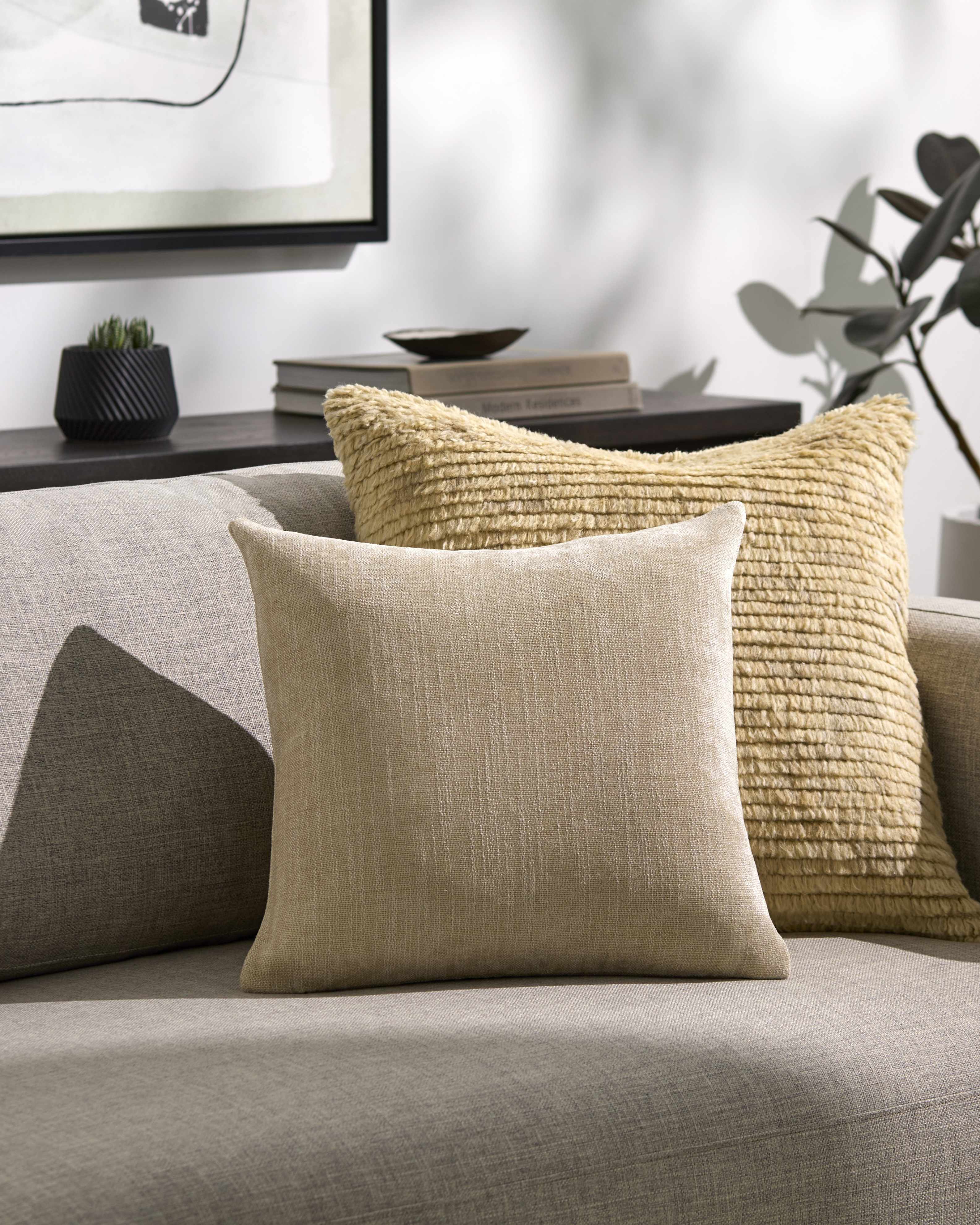 Zihna Beige Throw Pillow-4