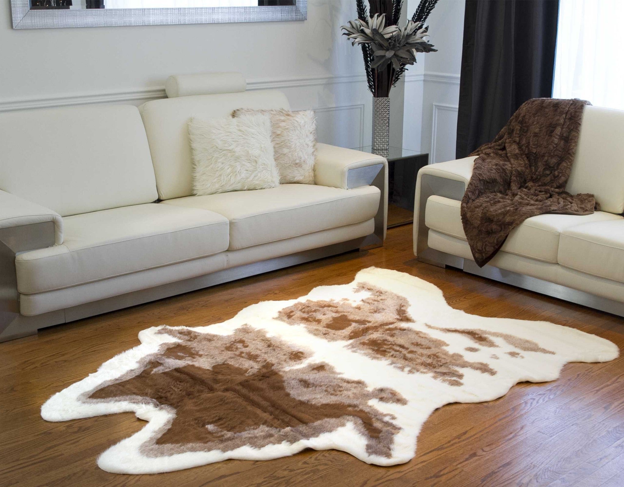 Brown And Ivory Animal Print Area Rug-2