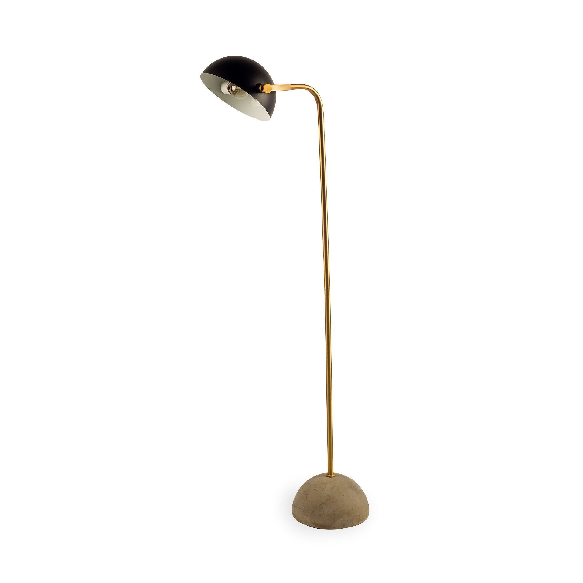 Antiqued Gold Black and Concrete Floor Lamp-0