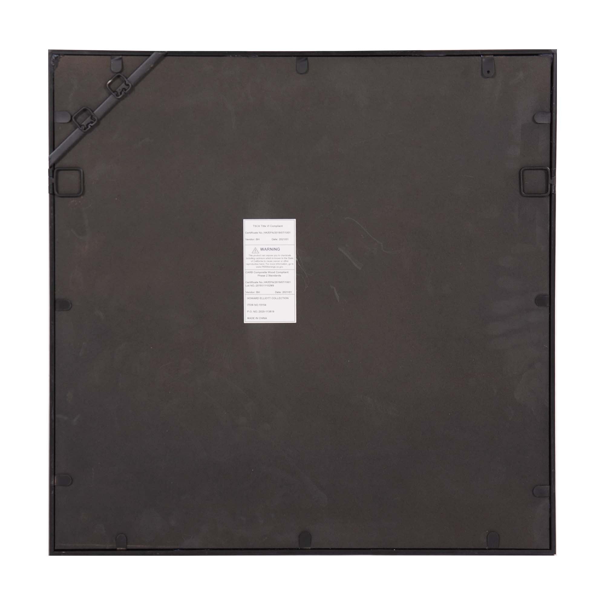 Graphite Geometric Design Square Metal Wall Mirror-5