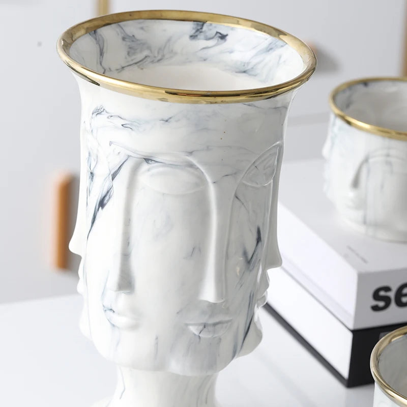 Nordic Face Shape Ceramic Vase