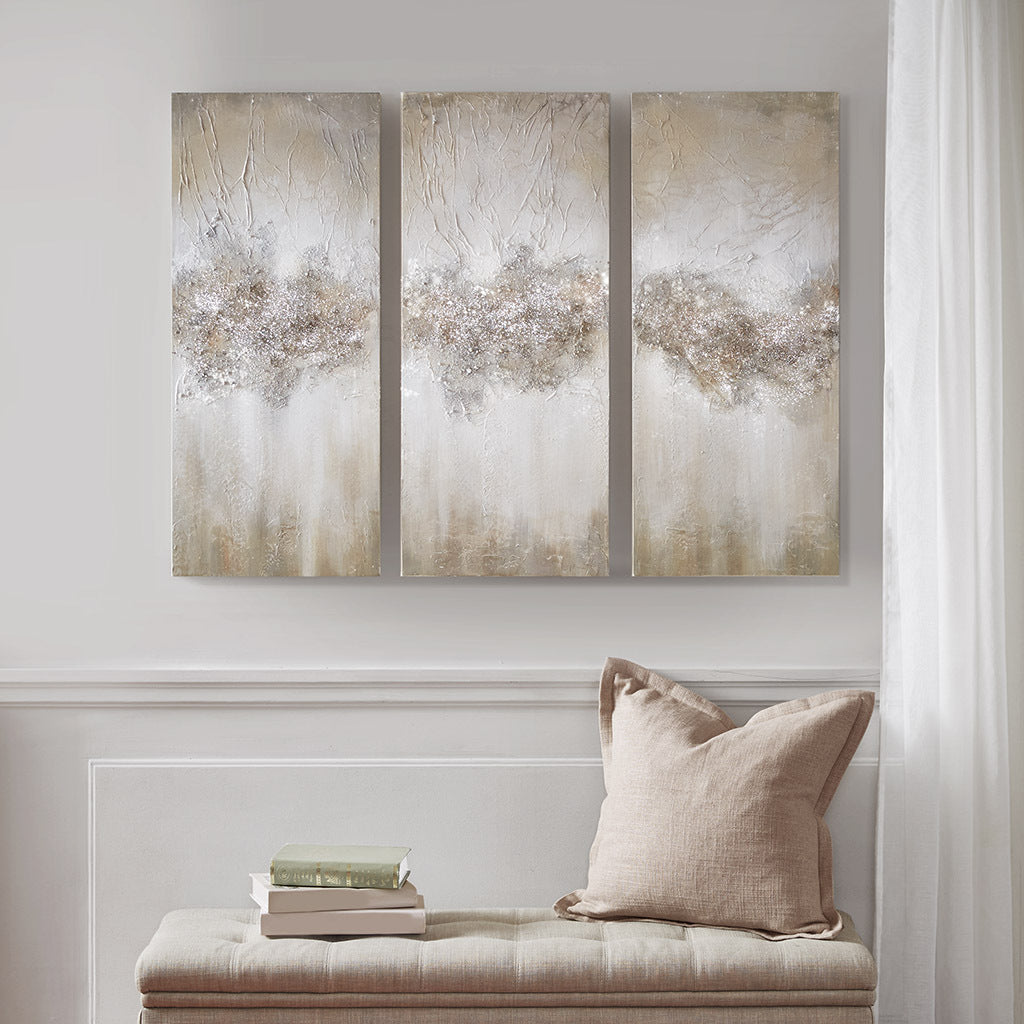 Heavily Embellished 3-piece Canvas Wall Art Set-7