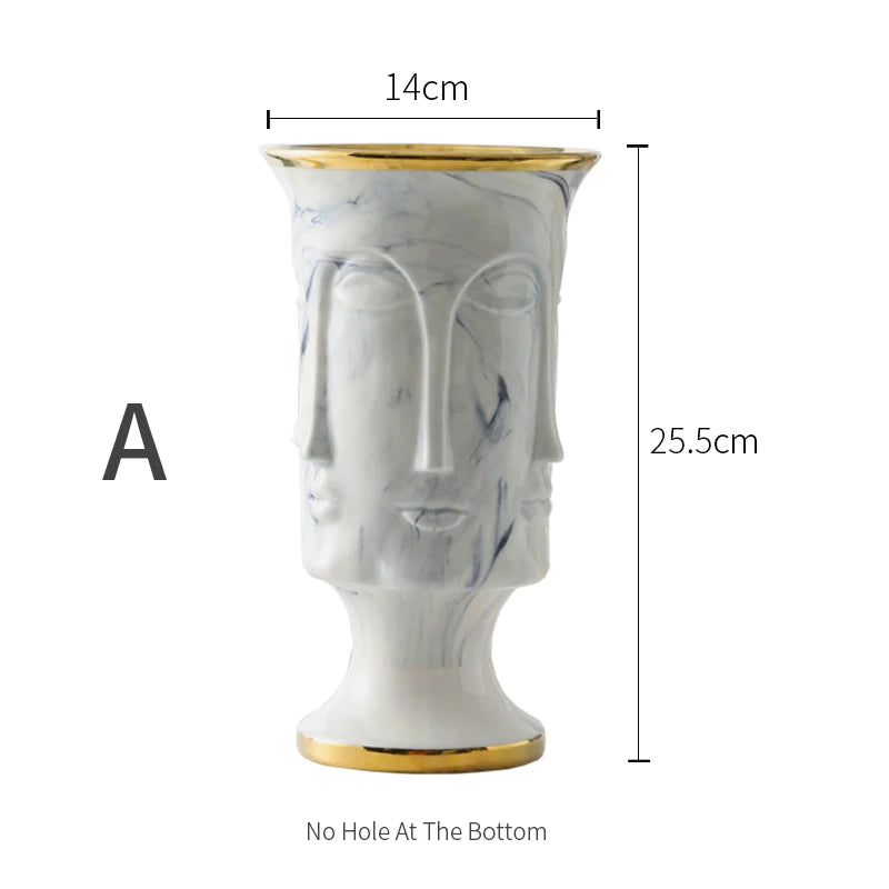 Nordic Face Shape Ceramic Vase