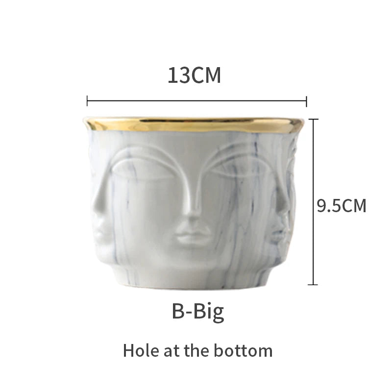 Nordic Face Shape Ceramic Vase