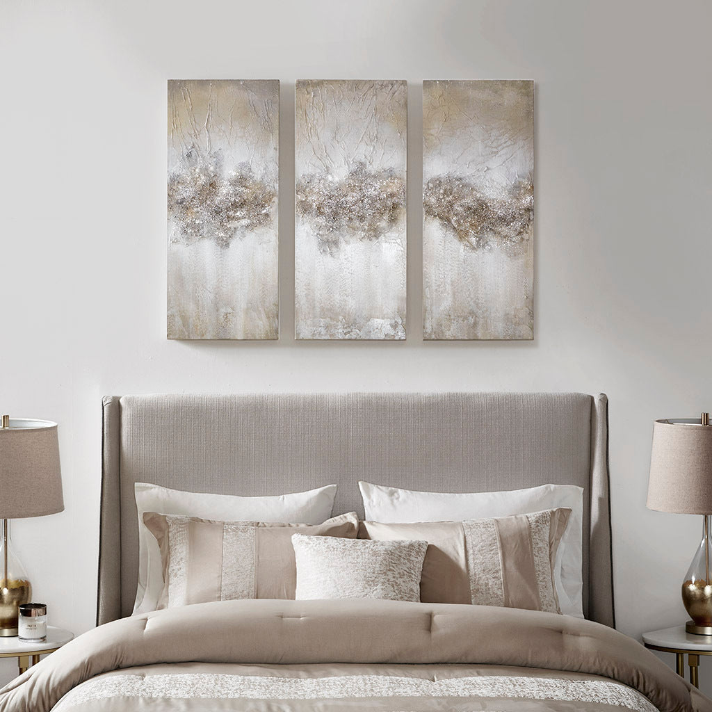 Heavily Embellished 3-piece Canvas Wall Art Set-1